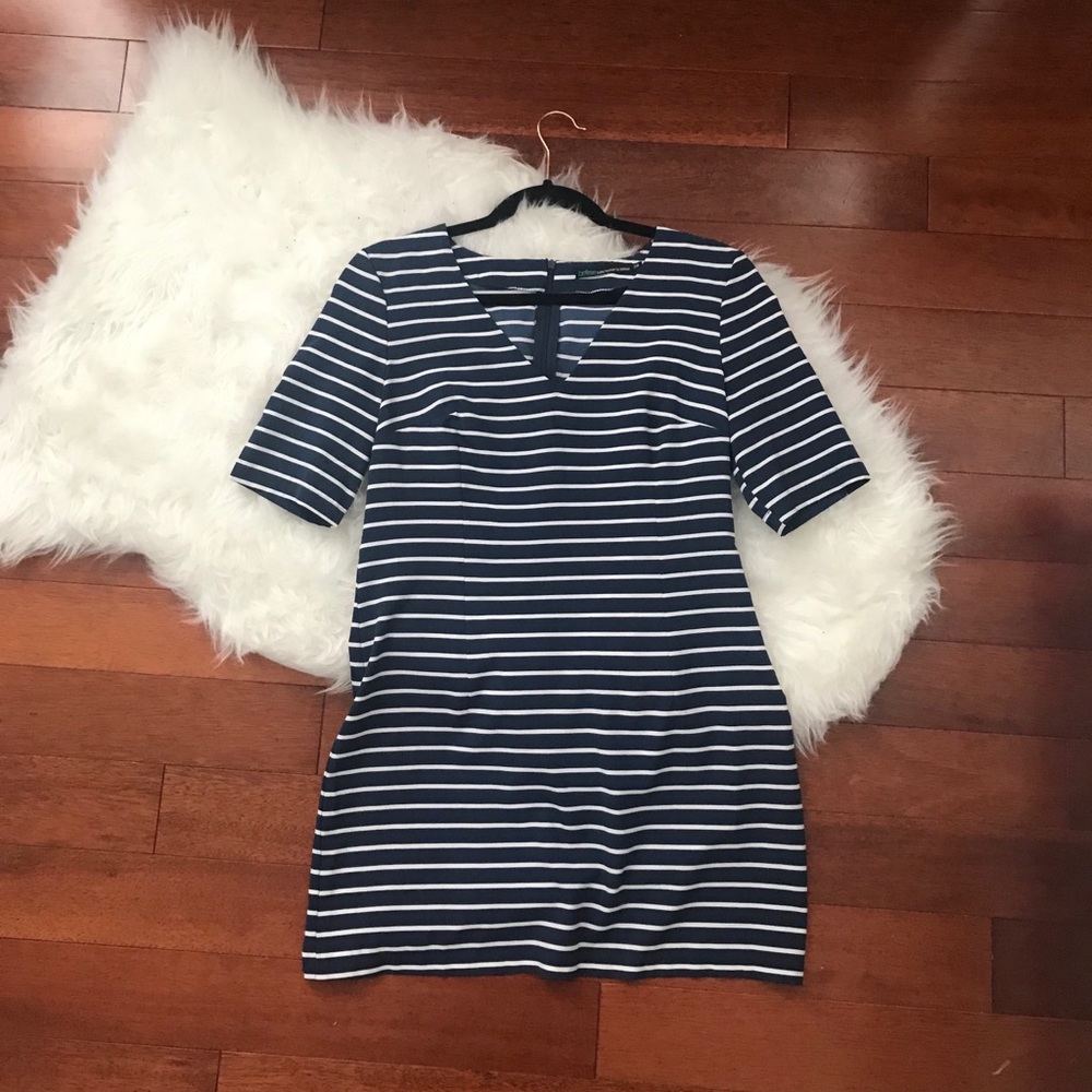 NEW Petite Short-Sleeve Striped Dress